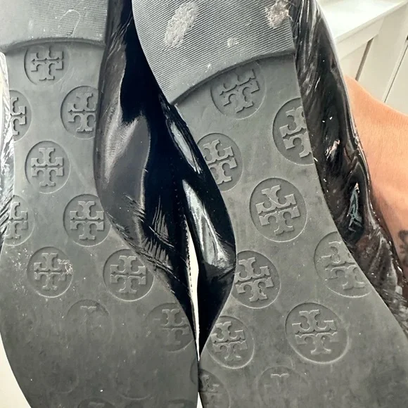 Tory Burch❤️ Flats Black Patent Leather-With Dust Bag - Picture 6 of 12